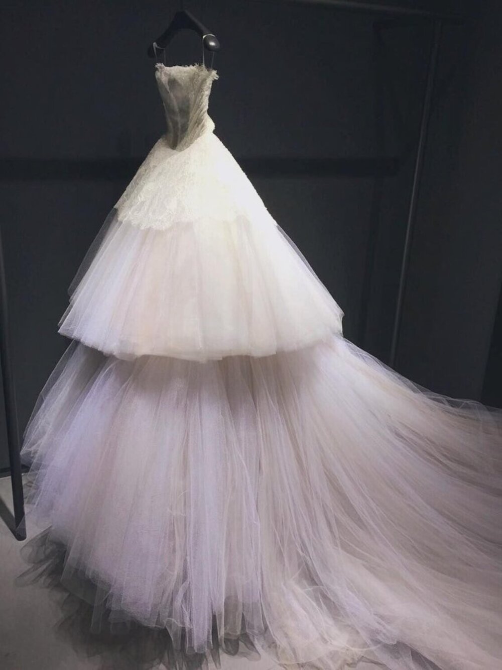 Vera Wang Couture 2017 Sigourney Wedding Ball Gown Ivory / Peach Champagne - Picture 5 of 9
